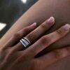 Sterling Silver OneFooter Ring on Model by Dorothee Rosen