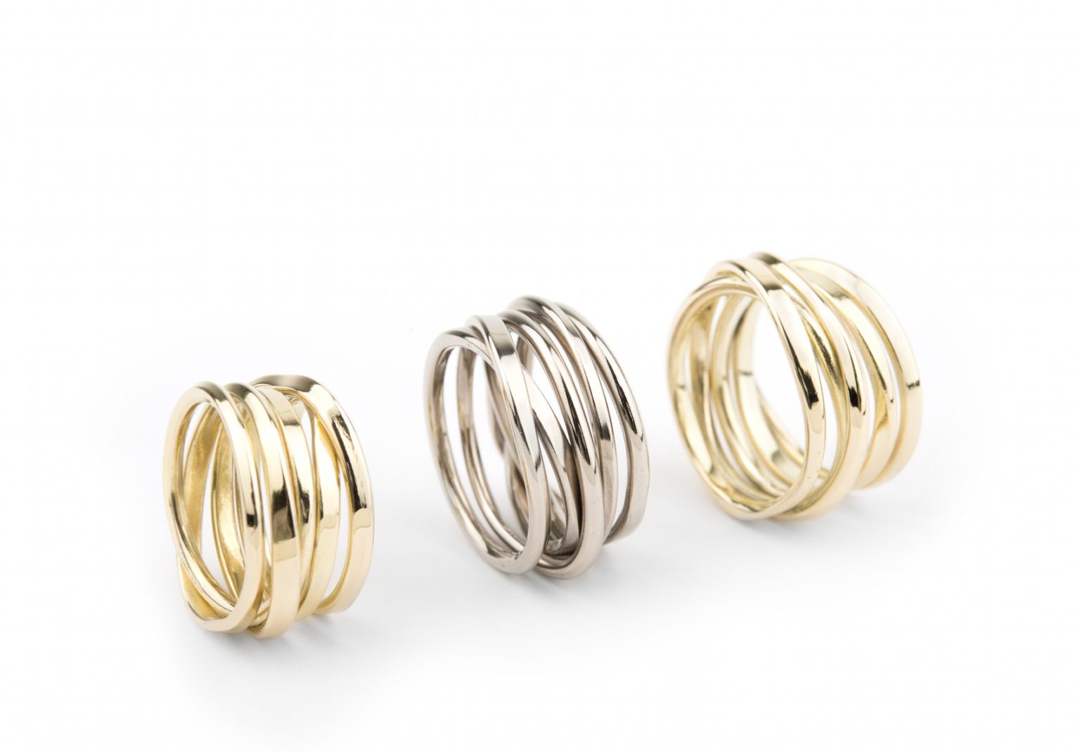 Onefooter Ring in 18K Palladium White Gold and Yellow Gold