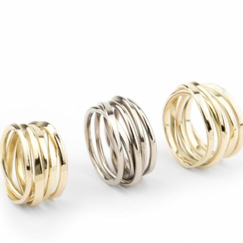 Onefooter Ring in 18K Palladium White Gold and Yellow Gold