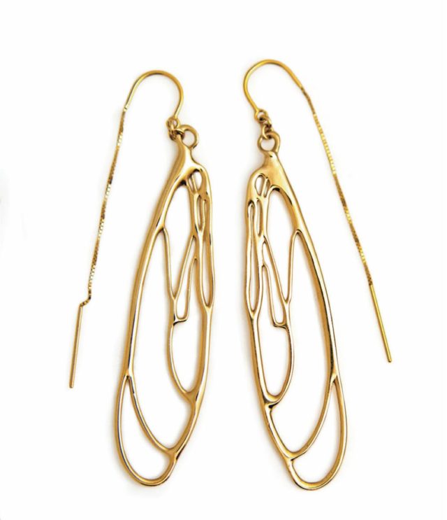 Dragonfly Earrings in 14k Yellow Gold | Dorothée Rosen Designer Goldsmith