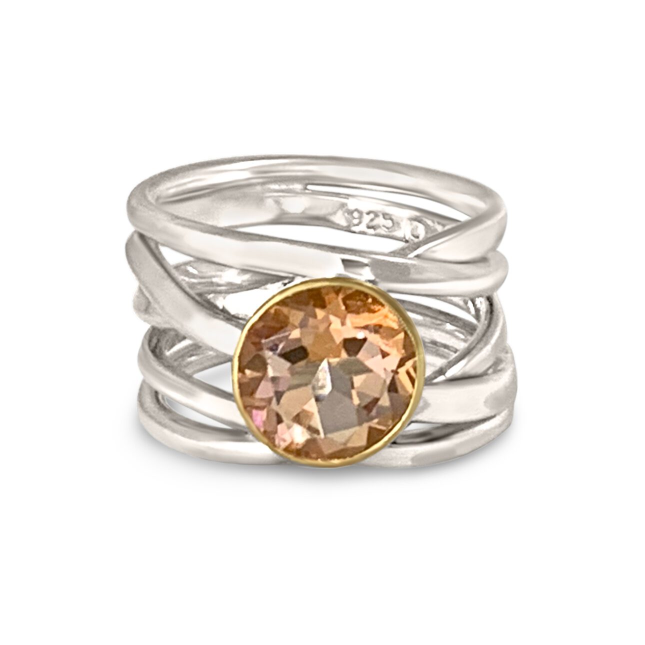 One-of-a-Kind #310 || Sterling OneFooter Ring with 10mm Peach Topaz in ...