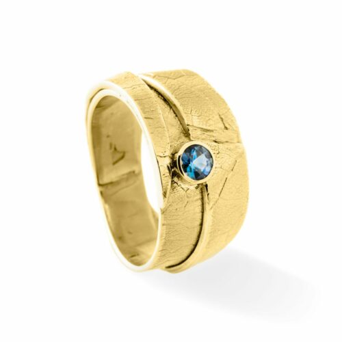 Maple Wrap One of a Kind with Sapphire in 14k Yellow Gold