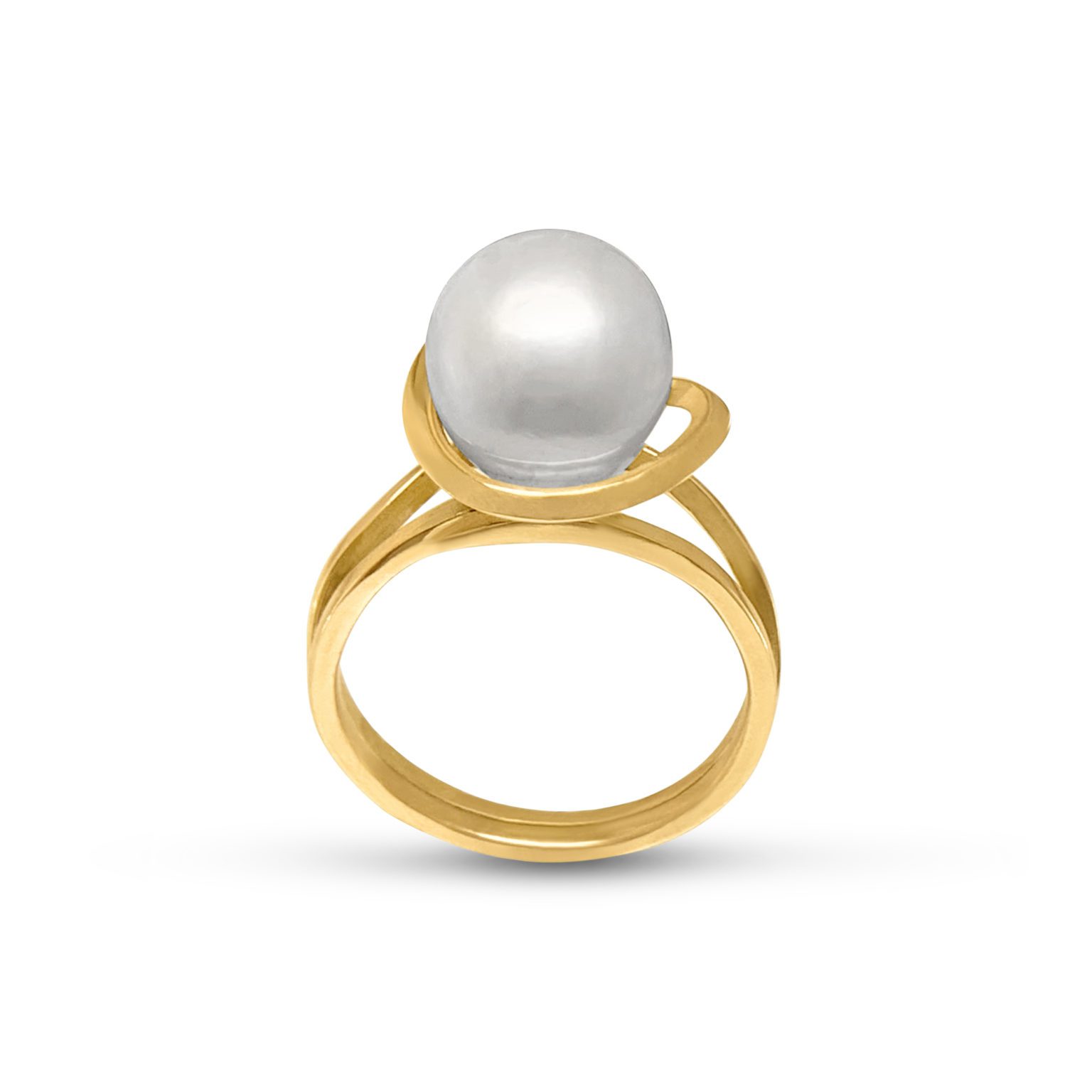 MoonPearl Ring in 18k Yellow Gold with Kasumiga Pearl