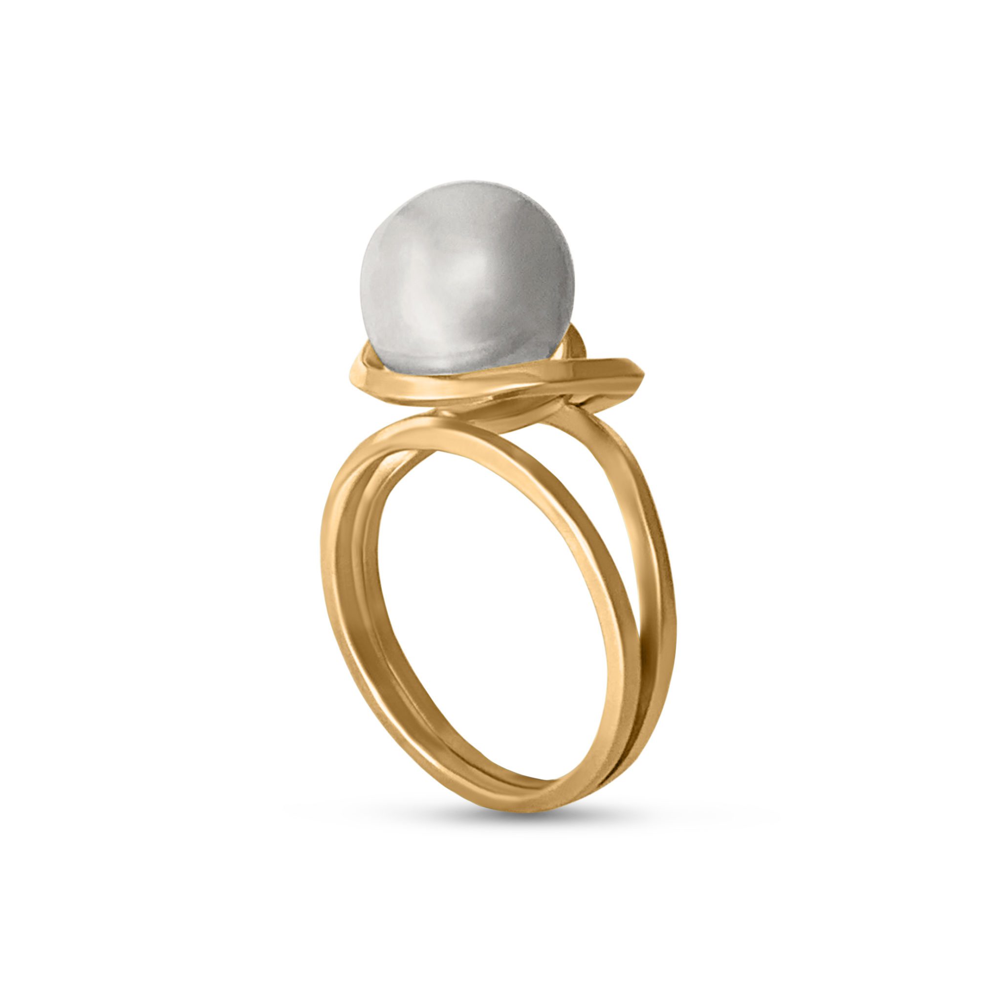 MoonPearl Ring in 18k Yellow Gold with Kasumiga Pearl | Dorothée Rosen ...