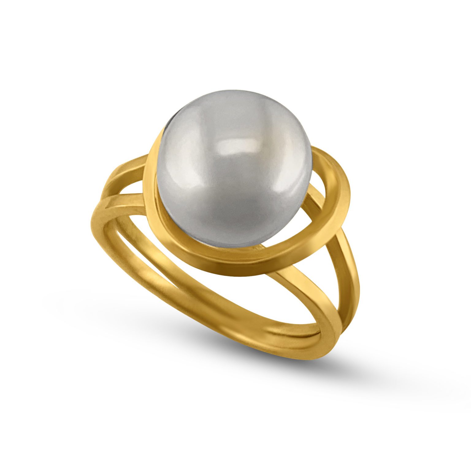 MoonPearl Ring in 18k Yellow Gold with Kasumiga Pearl