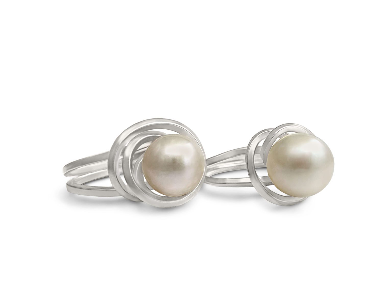 MoonPearl Ring, Sterling Silver & Kasumiga Pearl