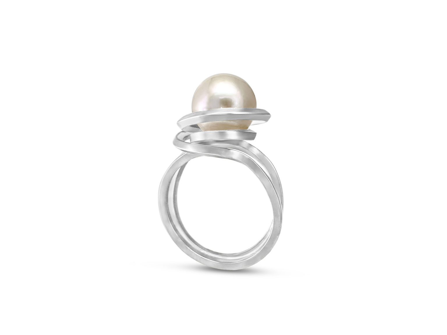 MoonPearl Ring, Sterling Silver & Kasumiga Pearl