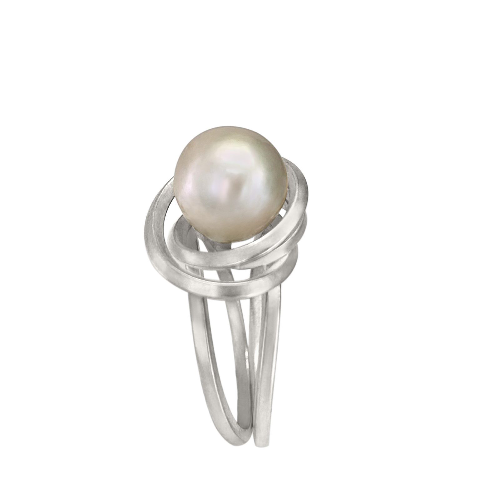 MoonPearl Ring, Sterling Silver & Kasumiga Pearl