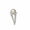 profile view of this handcrafted ring in sterling silver with Kasumiga pearl
