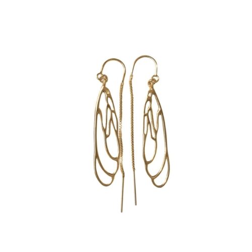 Dragonfly Earrings in 14k Yellow Gold - Short - Dorothee Rosen