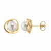 Dorothee Rosen MoonOrbit Stud Earrings in 14K Gold Front and Side View