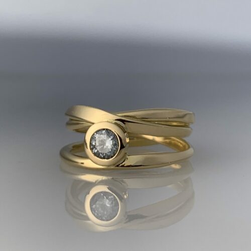 Dorothee-Rosen-One-of-a-Kind Diamond Ring in 18k Yellow Gold #328_OFRG_0.41ct SI1 H_sz 7_4080