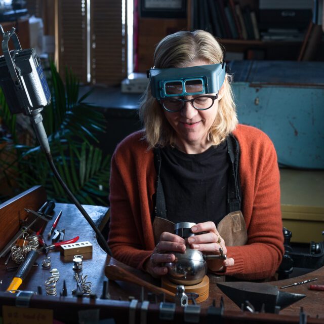 Dorothee Rosen Profile - Working in her Halifax Goldsmith Studio Making Handmade Jewellery