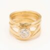 #347 Dorothee Rosen Handmade Onefooter Ring with 1.38ct Diamond in 18K Yellow Gold size 8.5 engagement ring model