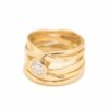 #349 Dorothee Rosen Handmade Onefooter Ring with 0.58ct Diamond in 18K Yellow Gold size 7 engagement ring