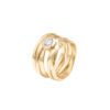 #349 Dorothee Rosen Handmade Onefooter Ring with 0.58ct Diamond in 18K Yellow Gold size 7 engagement ring