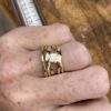 #349 Dorothee Rosen Handmade Onefooter Ring with 0.58ct Diamond in 18K Yellow Gold size 7 engagement ring on hand model