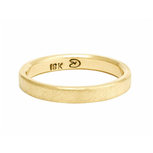 Recycled Ethical Sustainable Gold Ring Forged Wedding Band in 18k Yellow Gold handmade by Dorothée Rosen