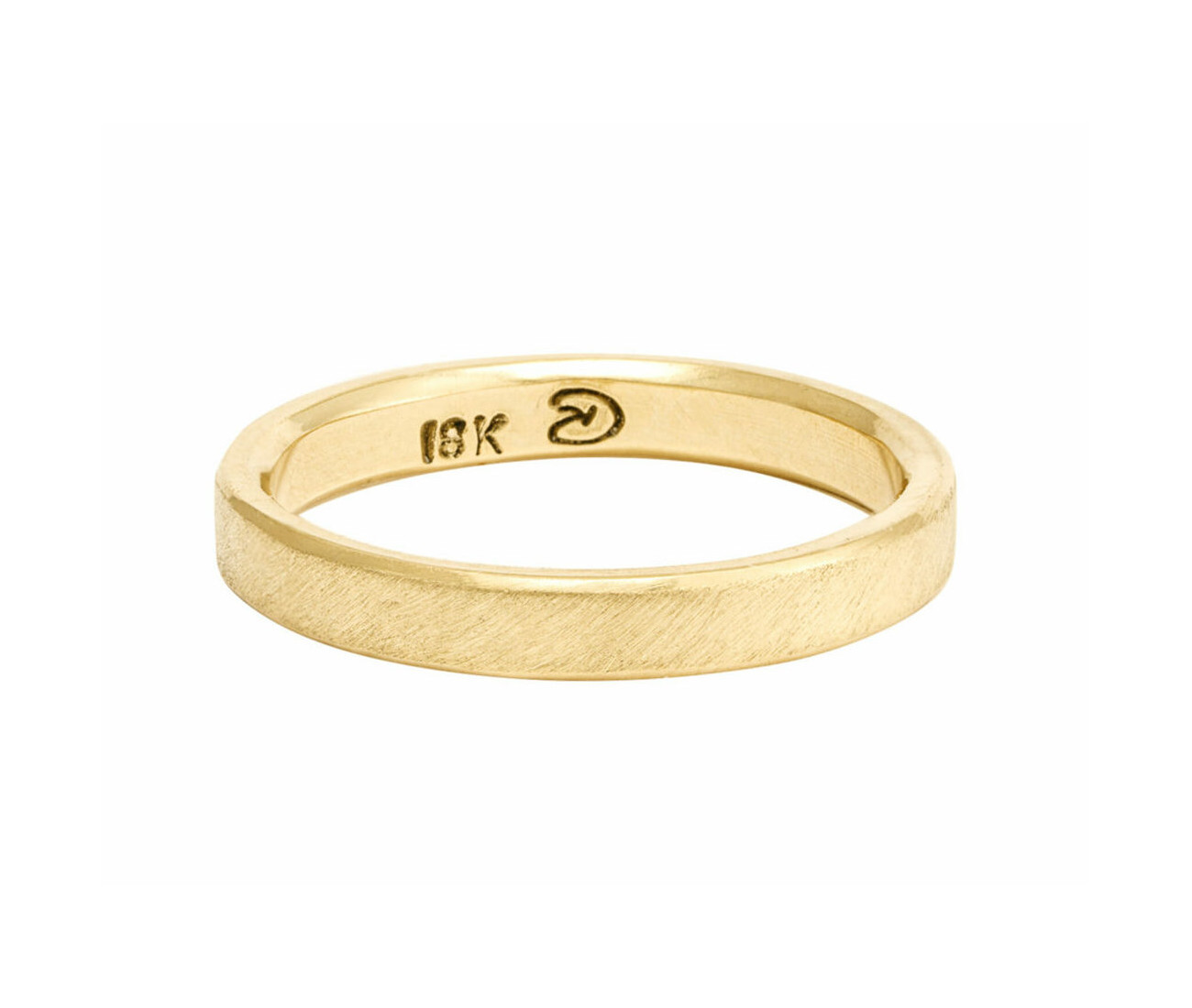 Recycled Ethical Sustainable Gold Ring Forged Wedding Band in 18k Yellow Gold handmade by Dorothée Rosen