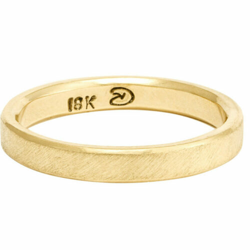Recycled Ethical Sustainable Gold Ring Forged Wedding Band in 18k Yellow Gold handmade by Dorothée Rosen