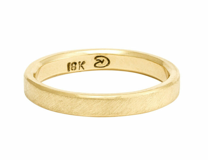 Recycled Ethical Sustainable Gold Ring Forged Wedding Band in 18k Yellow Gold handmade by Dorothée Rosen