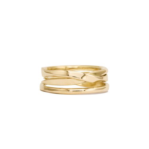 Handmade 3-loop Onefooter Ring 18k Gold