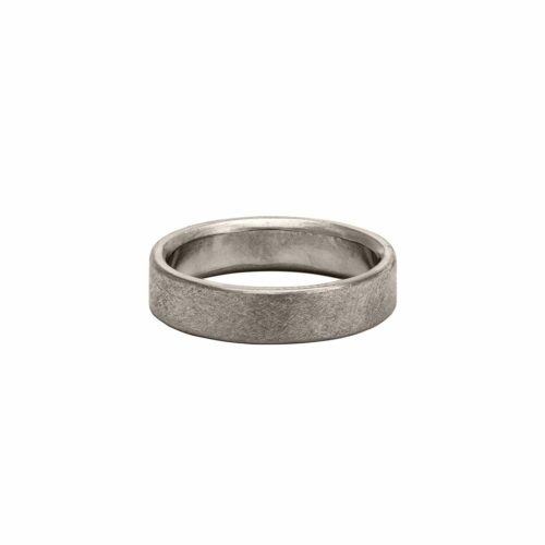 5mm 18k Palladium White Recycled Ethical Sustainable Gold Wedding Band Handmade by Dorothée Rosen in Halifax, Canada