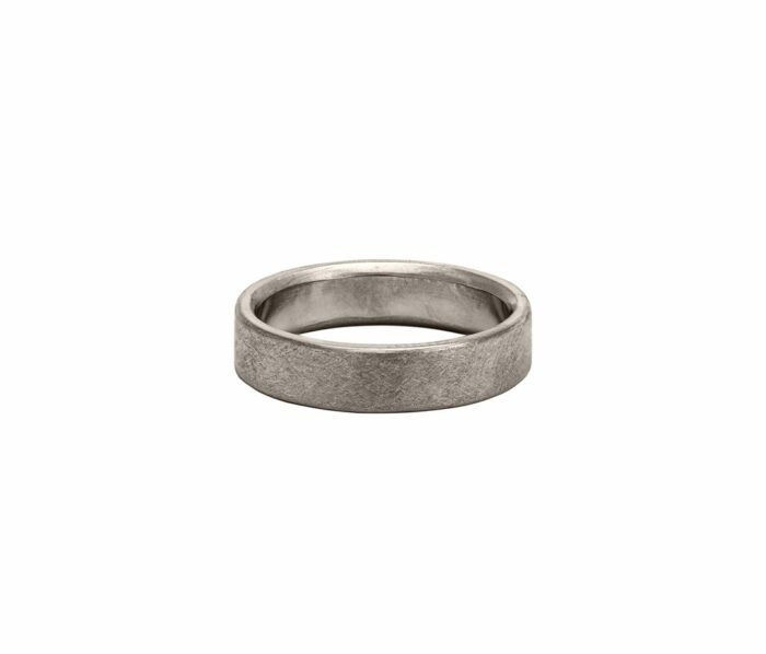 5mm 18k Palladium White Recycled Ethical Sustainable Gold Wedding Band Handmade by Dorothée Rosen in Halifax, Canada