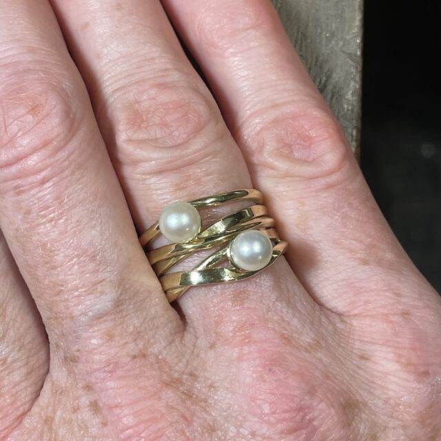 Custom Pearl OneFooter ring
