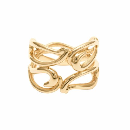 Script Ocean Ring in 18K Yellow Gold by Dorothée Rosen