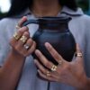 OneFooter and Knot Rings in 18k Gold by Dorothée Rosen