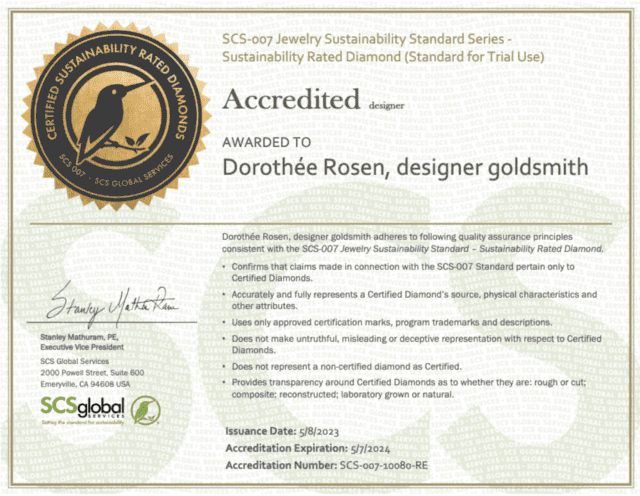 Dorothée Rosen SFS Diamond Certification 2023