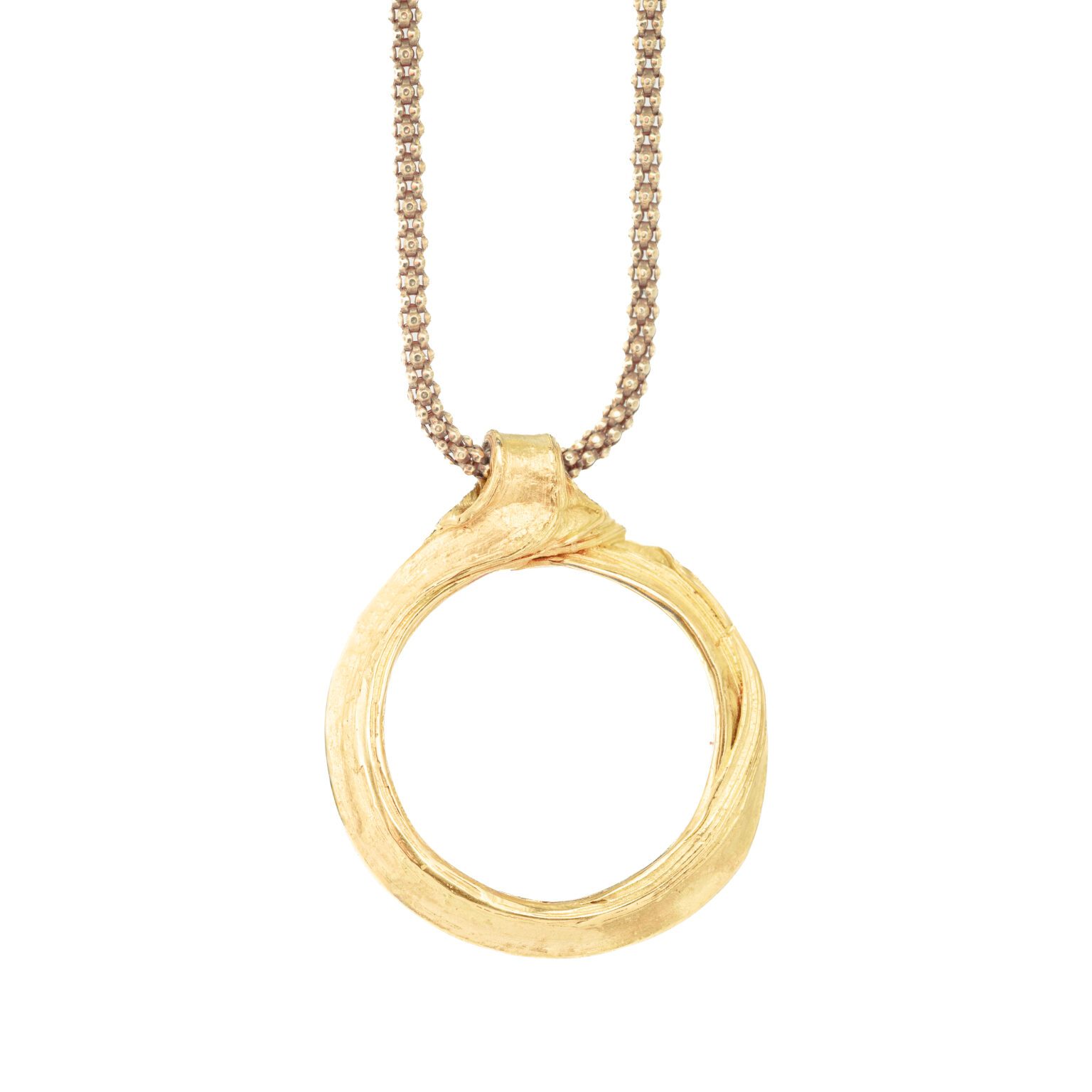 as if by brush stroke: a circle of 18k Fairmined™ ECO yellow gold pendant necklace