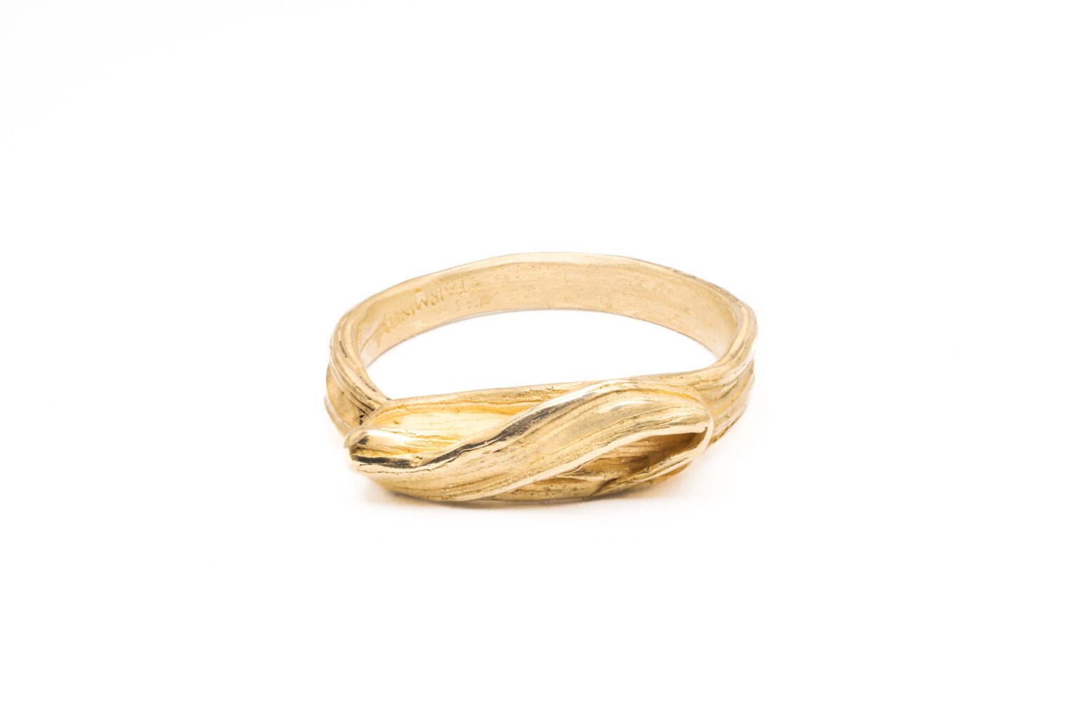 textured Fairmined gold ring