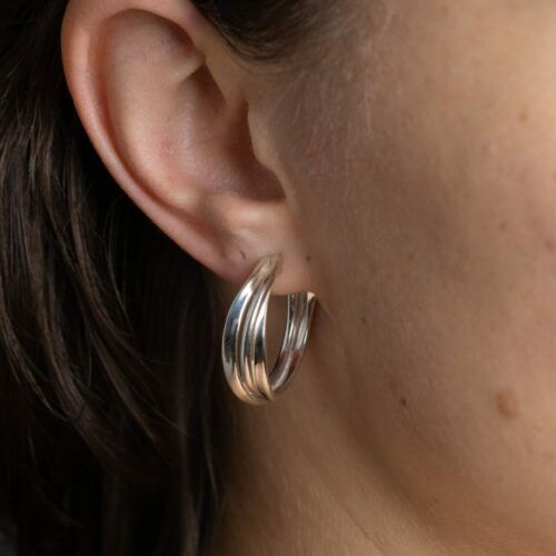 OneFooter Classic Hoop Earrings Sterling Silver by Dorothee Rosen