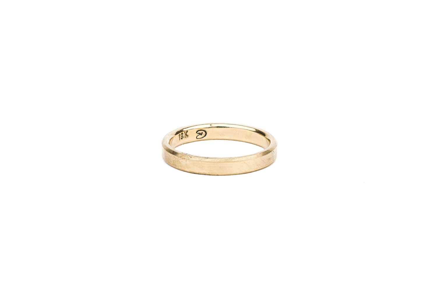 Recycled Ethical Sustainable Gold Ring Forged Wedding Band in 18k Yellow Gold handmade by Dorothée Rosen