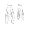 Dragonfly Earrings in Silver Short and Long Size Comparison Labelled