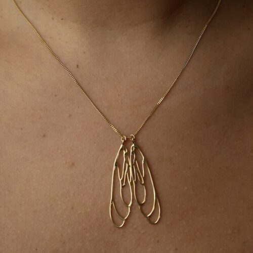 Dragonfly necklace - 14ky Gold - 18 chain VIDEO THUMBNAIL by Dorothee Rosen