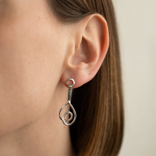 JoyDrop Earrings - sterling silver - On Body (2 of 2) by Dorothee Rosen