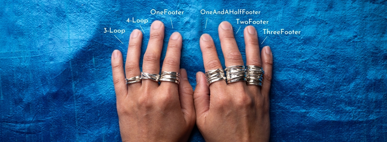 OneFooter Loop Styles Sterling Silver 3-loop 4-loop OneAndAHalfFooter TwoFooter ThreeFooter on BLUE EXTRA WIDE by Dorothee Rosen