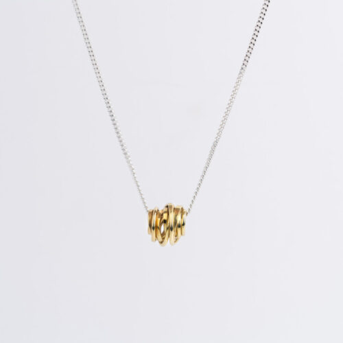 OneFooter - Necklace - 18ky gold on sterling silver curb chain (2 of 9) by Dorothee Rosen
