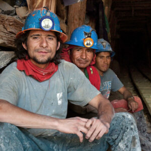 Workers working at a Fairmined certified mine